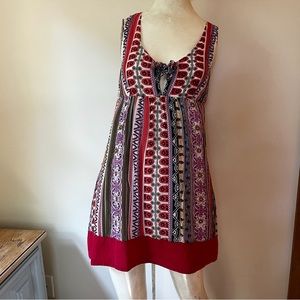 XX3 Red/multi color sleeveless dress